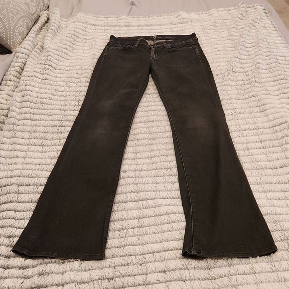 Faded blackish-gray 7 for all Mankind bootcut jeans size 29. - Picture 1 of 13